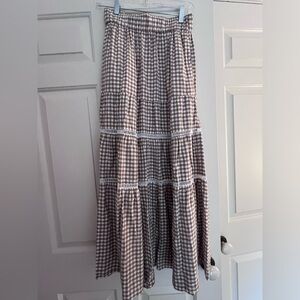 Madewell women’s gingham maxi skirt NWT